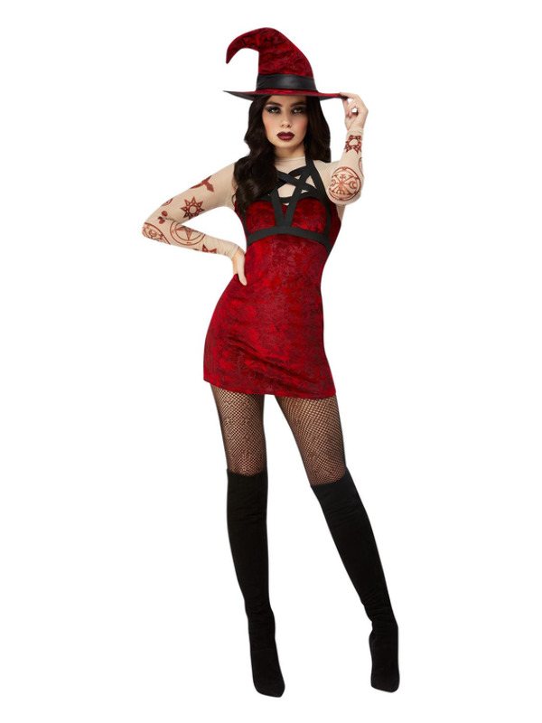 Fever Satanic Witch Costume -  Red - 11956XS