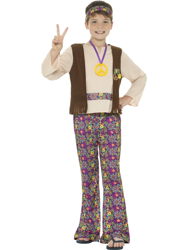 Hippie Boy Costume -  with Top -  Attached Waistcoat -   - 21831M