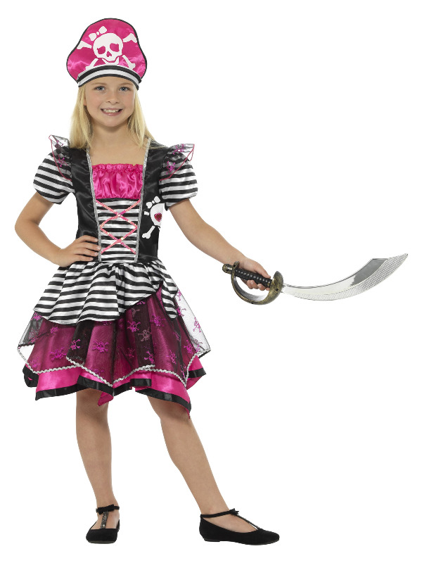 Perfect Pirate Girl Costume -  Black & Pink - 21981L