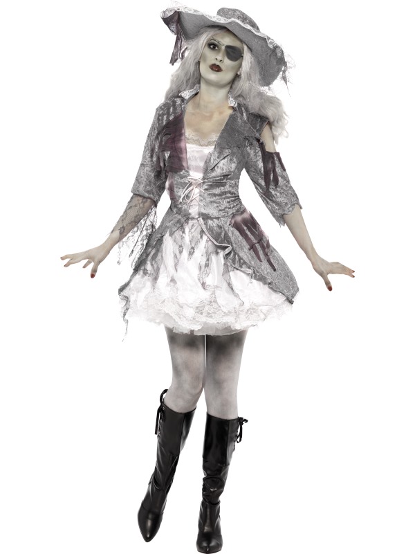 Deluxe Ghost Ship Pirate Treasure Costume -  Grey - 24362M
