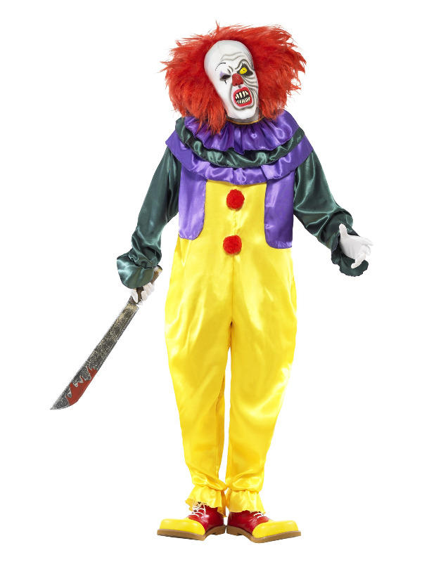 Classic Horror Clown Costume -  Multi-Coloured - 24376L