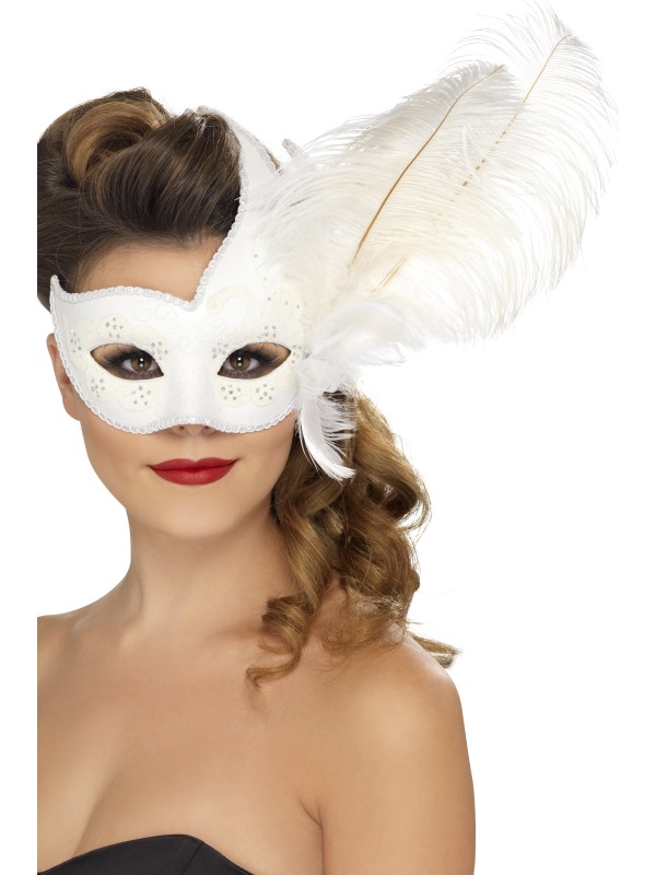 Ornate Columbina Eyemask -  White - 24572