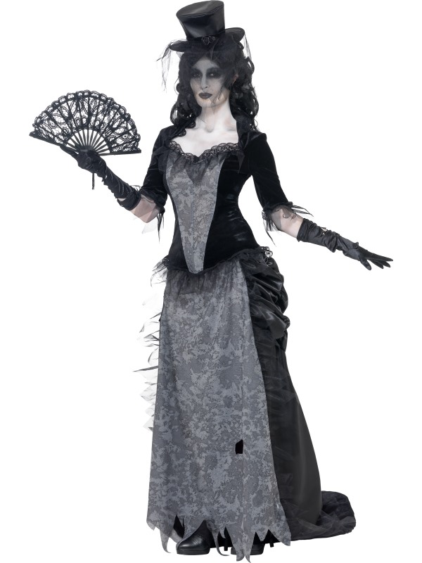 Ghost Town Black Widow Costume -  Grey - 24575L