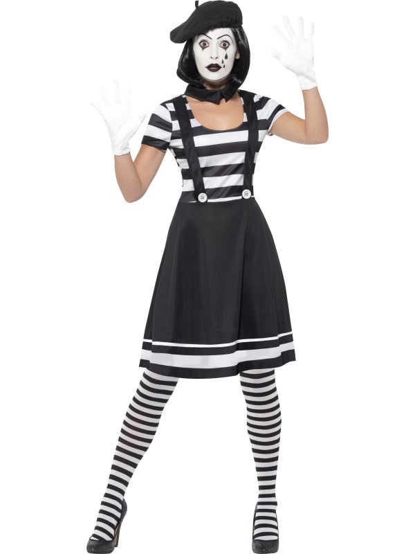 Lady Mime Artist Costume -  Black - 24627M