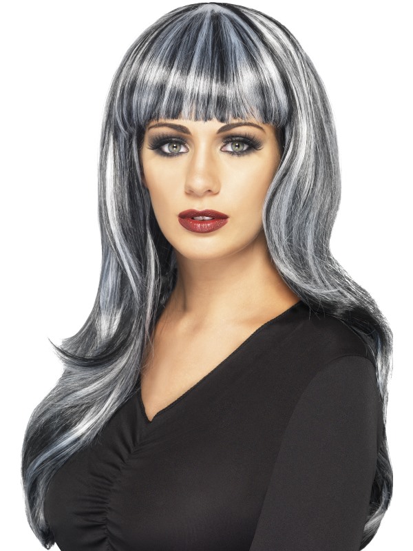 Sinister Siren Wig -  Black & Grey - 24905