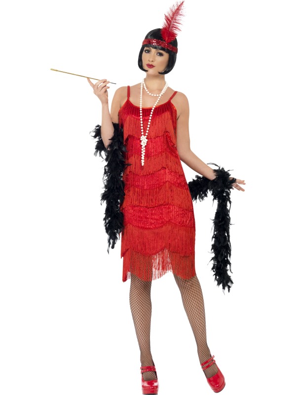 Flapper Shimmy Costume -  Red - 26115L