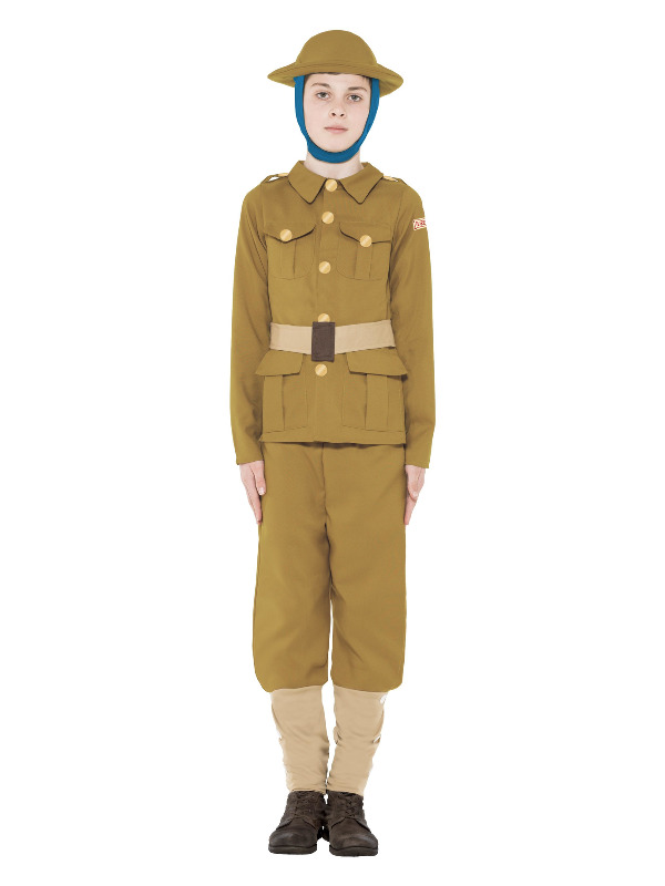 Horrible Histories WWI Boy Costume -  Green - 27037M