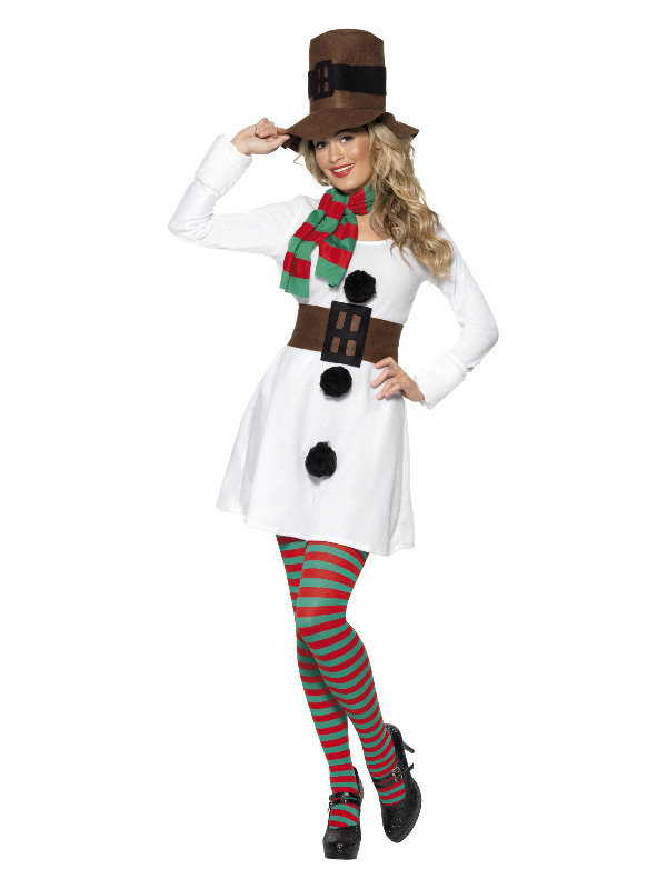 Miss Snowman Costume -  White - 28016L
