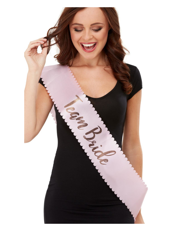 Team Bride Sash -  Pink & Gold - 29189