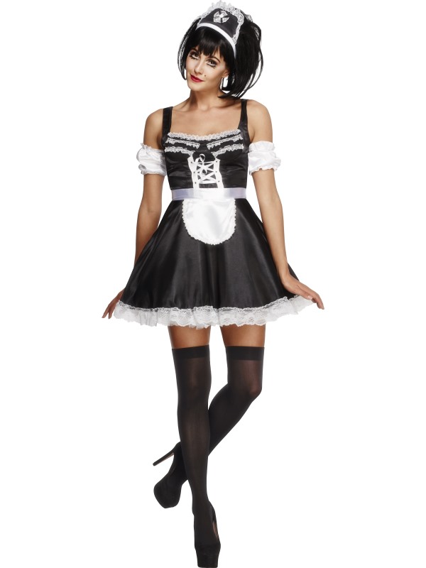 Fever Flirty French Maid Costume -  Black - 31212M