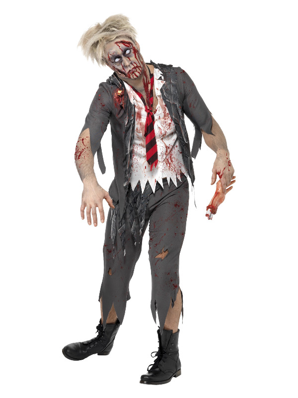 High School Horror Zombie Schoolboy Costume -  Grey - 32928S