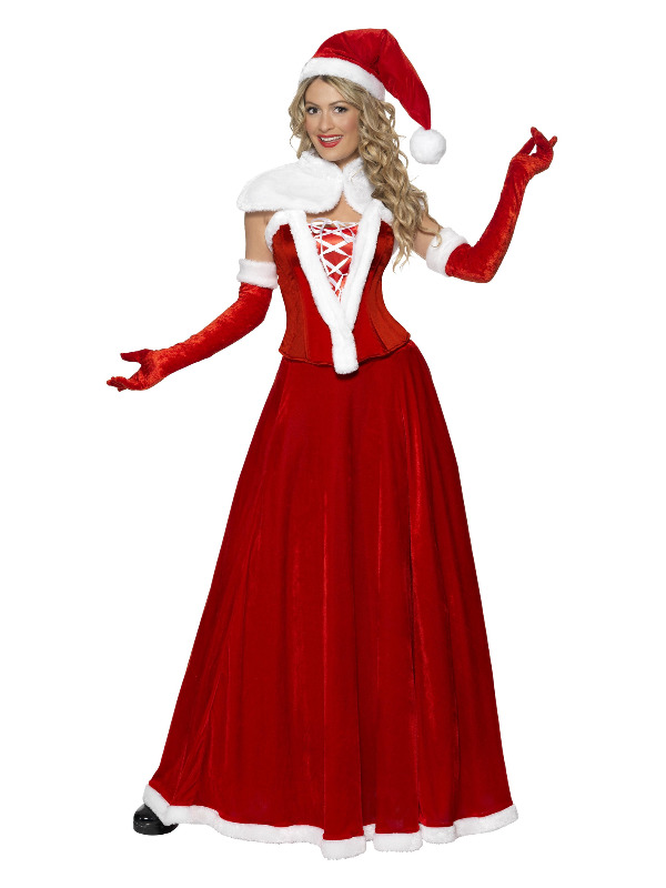 Luxury Miss Santa Costume -  Red - 36985M