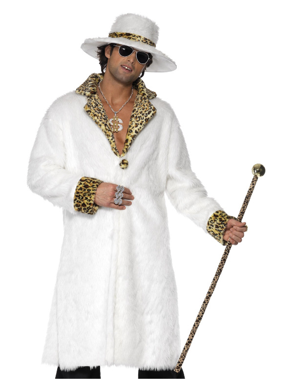 Pimp Costume -  White and Leopard Skin -  White - 38135M