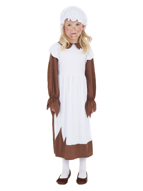 Poor Victorian Costume -  Brown & White - 38637M