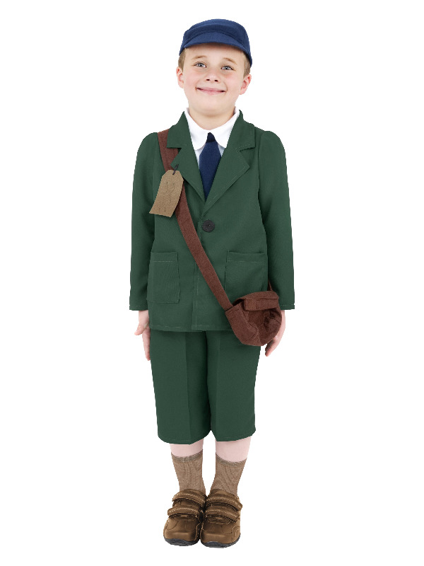 World War II Evacuee Boy Costume -  Green - 38669M
