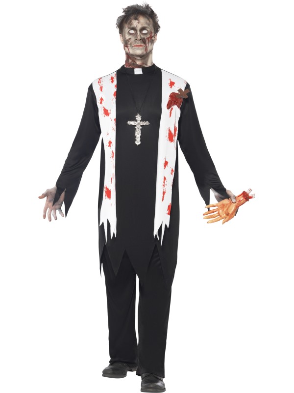Zombie Priest Costume -  Black - 38878L
