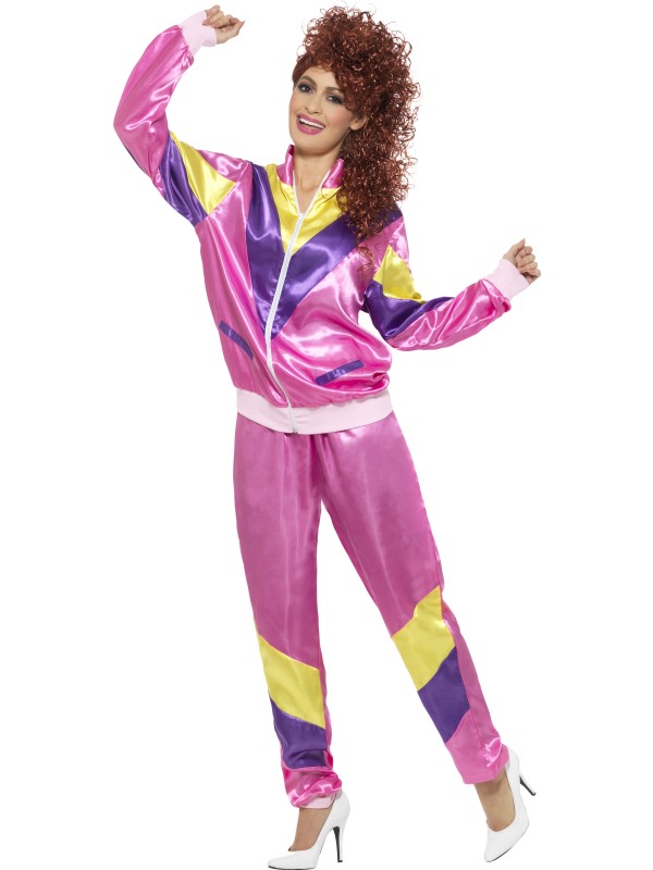 80s Height of Fashion Shell Suit Costume -  Pink - 39660L