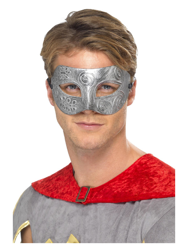 Metallic Warrior Colombina Eyemask -  Silver - 40008