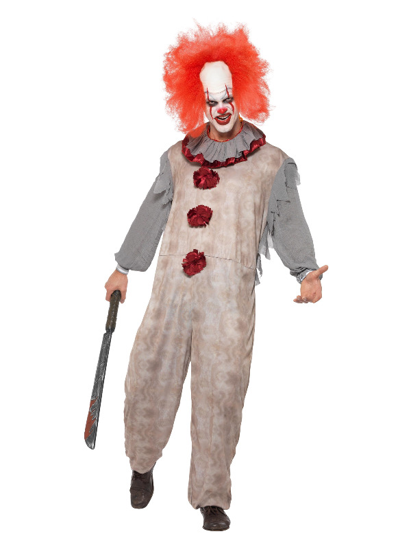 Vintage Clown Costume -  Grey & Red - 40325M