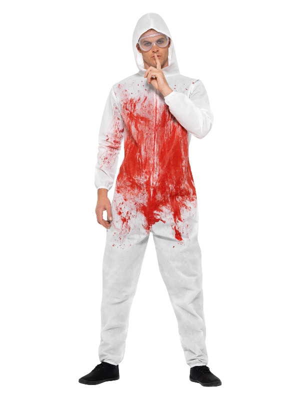 Bloody Forensic Overall Costume -  Red - 40326XL
