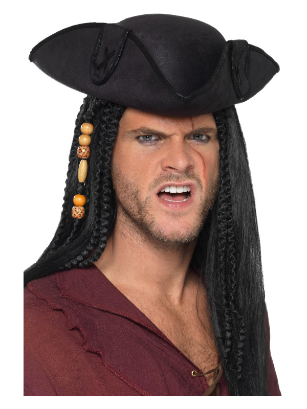 Tricorn Pirate Captain Hat -  Black - 40380