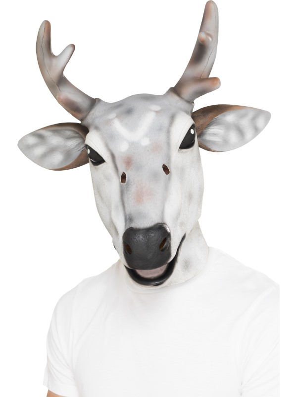 Reindeer/Stag Latex Mask -  Grey - 41050