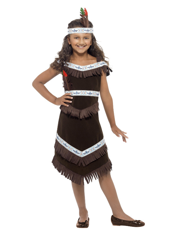 Native American Inspired Girl Costume -  Brown - 41096M