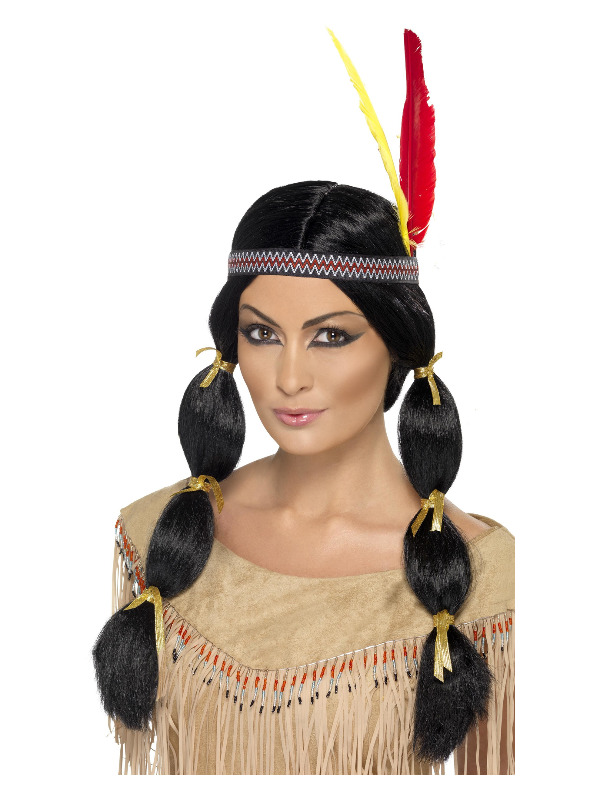Native American Inspired Wig -  Black - 42449