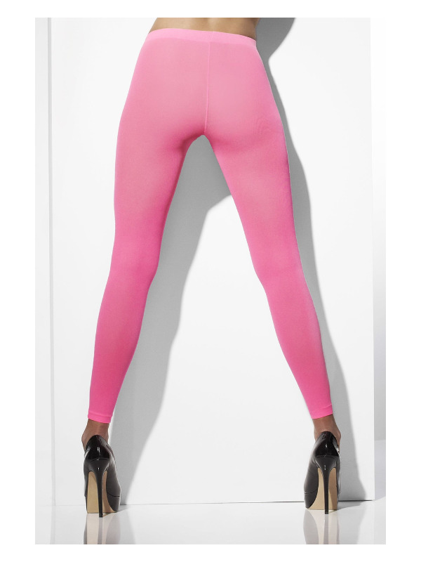 Opaque Footless Tights -  Neon Pink - 42719