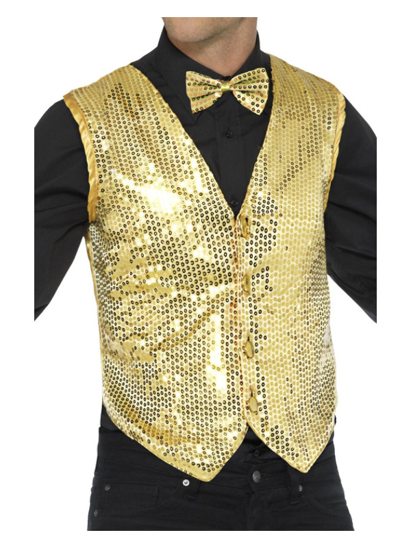Sequin Waistcoat -  Gold - 42937L