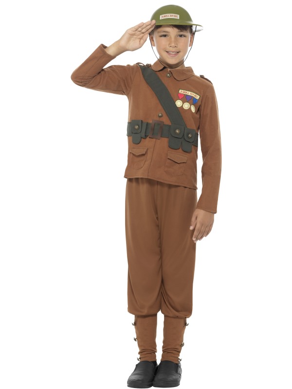 Horrible Histories Soldier Costume -  Brown - 42996S