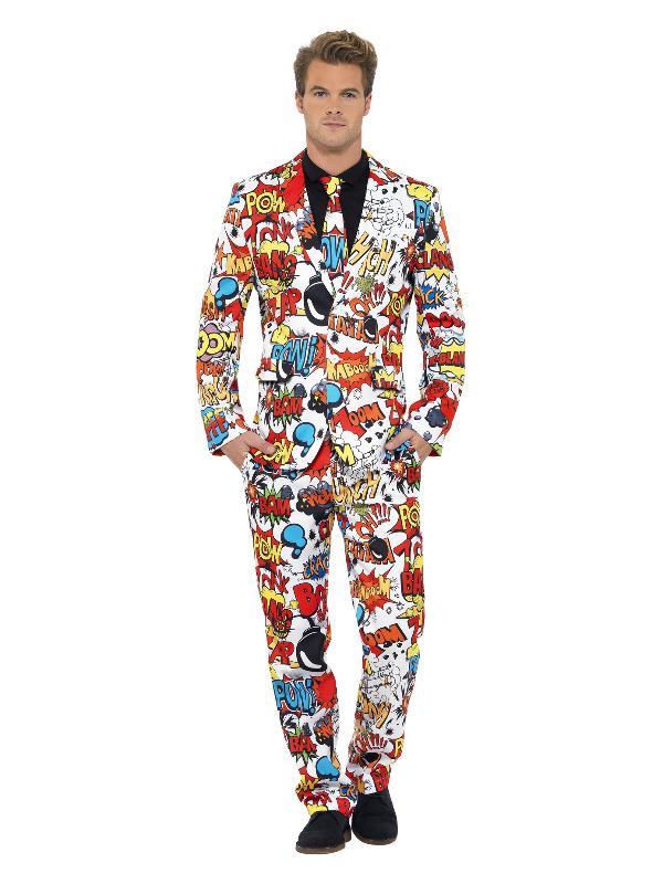 Comic Strip Suit -  Red & White - 43526L