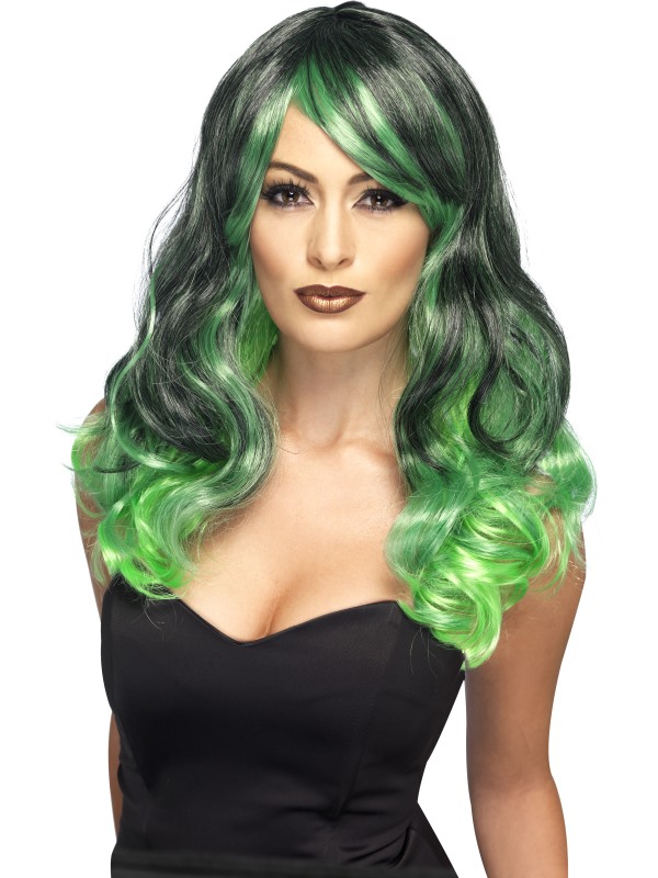 Ombre Wig -  Bewitching -  Green & Black - 44257