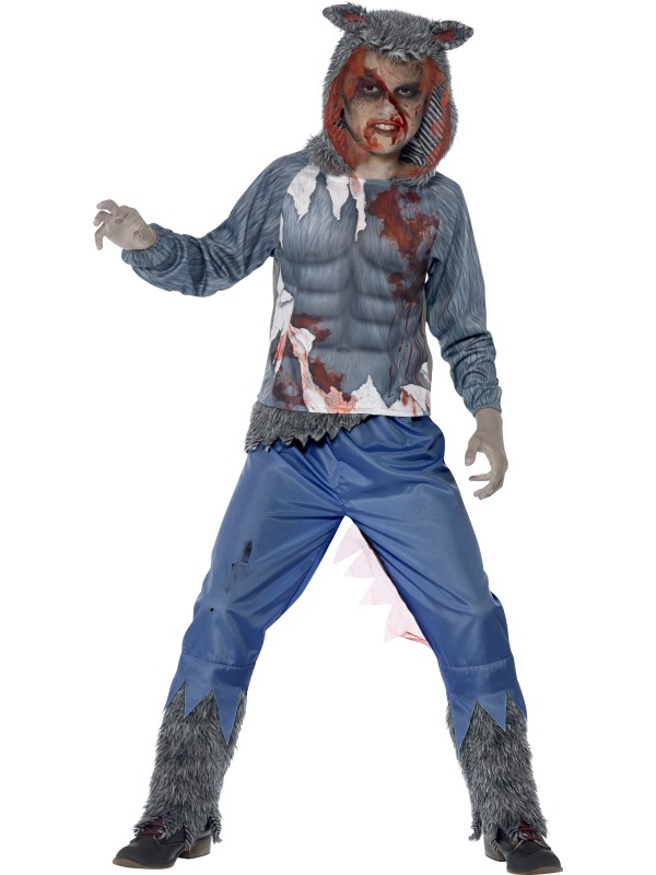 Deluxe Wolf Warrior Costume -  Grey - 44296L
