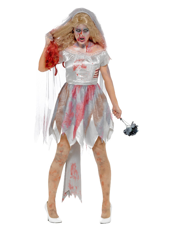 Deluxe Zombie Bride Costume -  Grey - 44578S