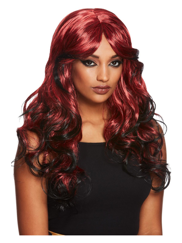 Gothic Temptress Wig -  Black & Red - 44986