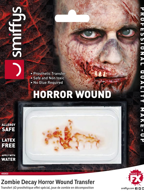 Horror Wound Transfer -  Zombie Decay -  Red - 45003