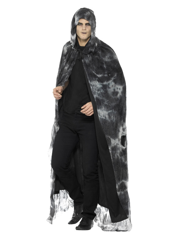 Deluxe Spellbound Decayed Cape -  Black & Grey - 45108