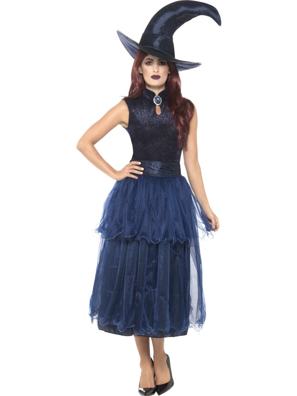 Deluxe Midnight Witch Costume -  Blue - 45112L