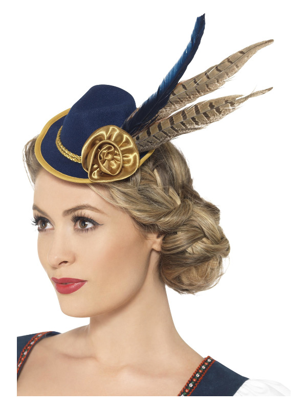 Authentic Bavarian Festival Mini Hat -  Blue - 45399