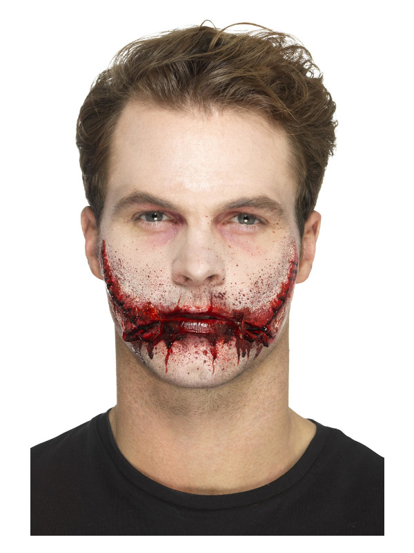 Smiffys Make-Up FX -  Latex Stitched Smile Wounds -  R - 46797