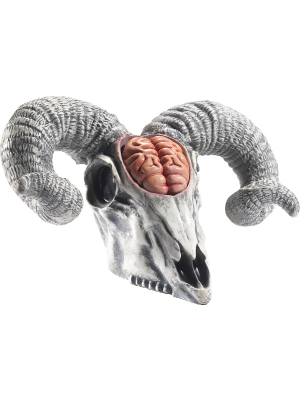Latex Rams Skull Prop with Exposed Brain -  Natural - 46900