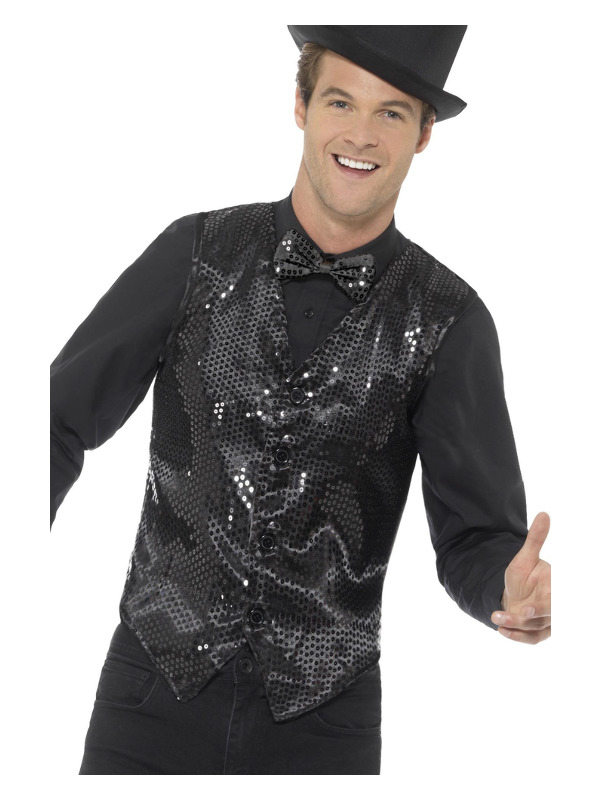 Sequin Waistcoat -  Black - 46961S