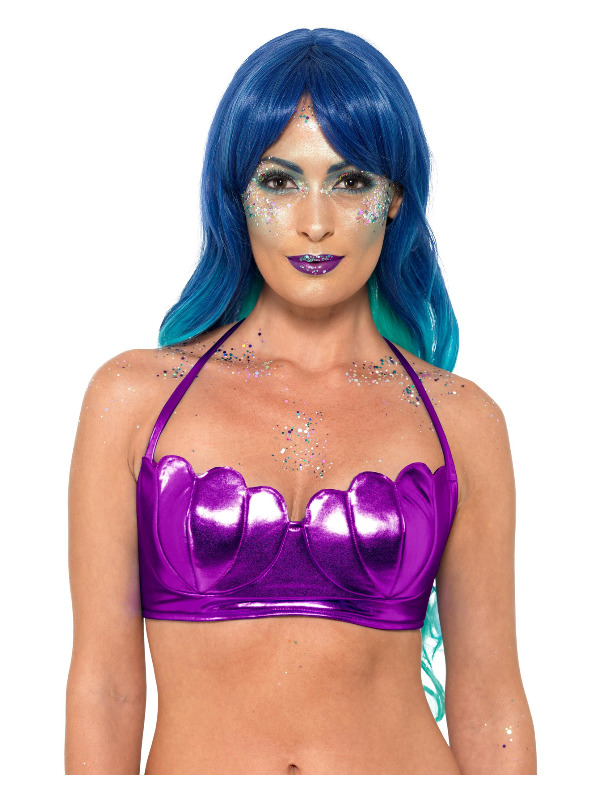 Mermaid Shell Bikini Bra Top -  Purple - 47556