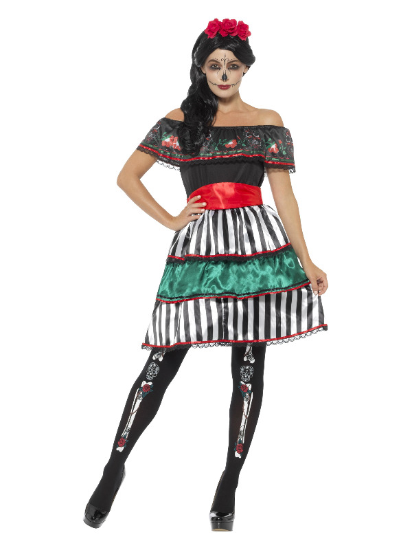 Day of the Dead Senorita Doll Costume -  Multi-Colou - 48077S