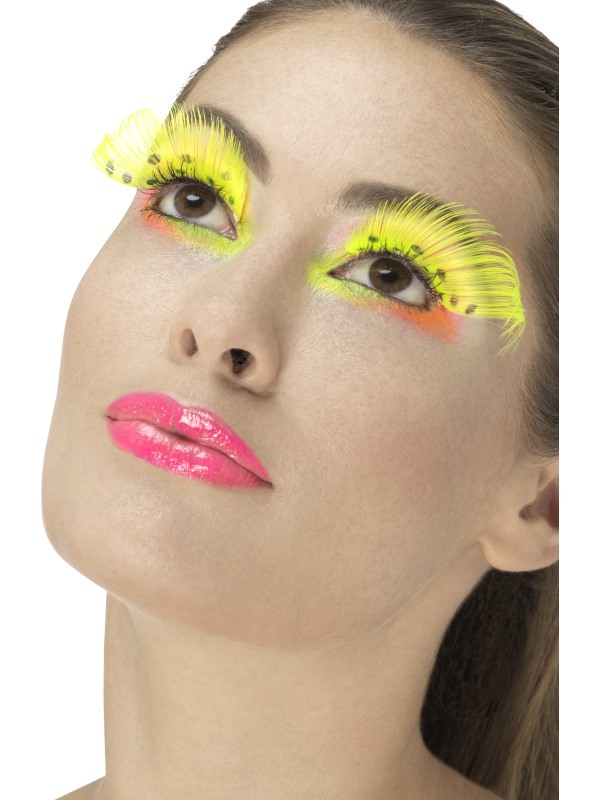 80s Polka Dot Eyelashes Adult Neonyellow 80s Polka Dot Eyelashes Adult Neonyellow