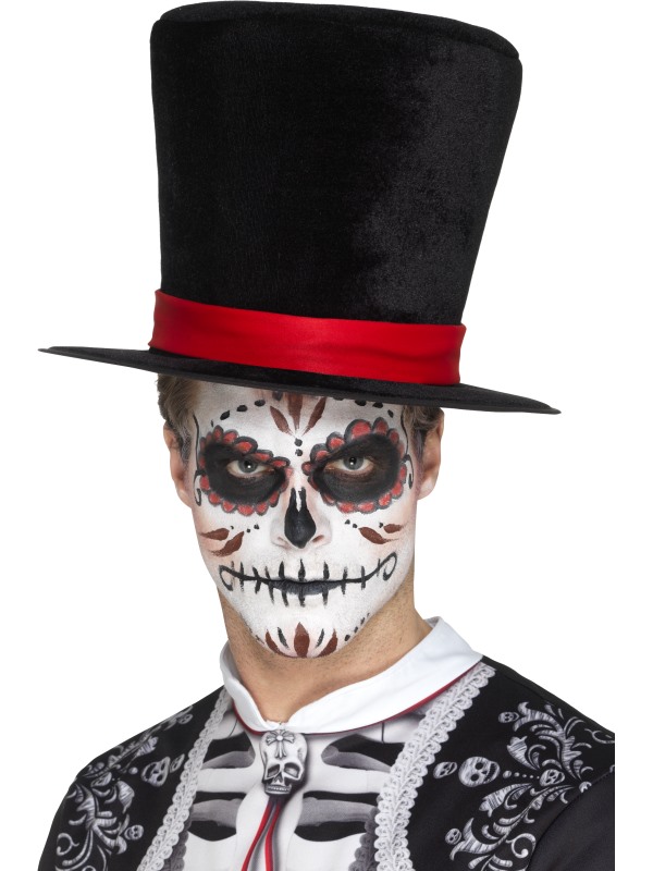 Day of the Dead Top Hat -  Black - 48172