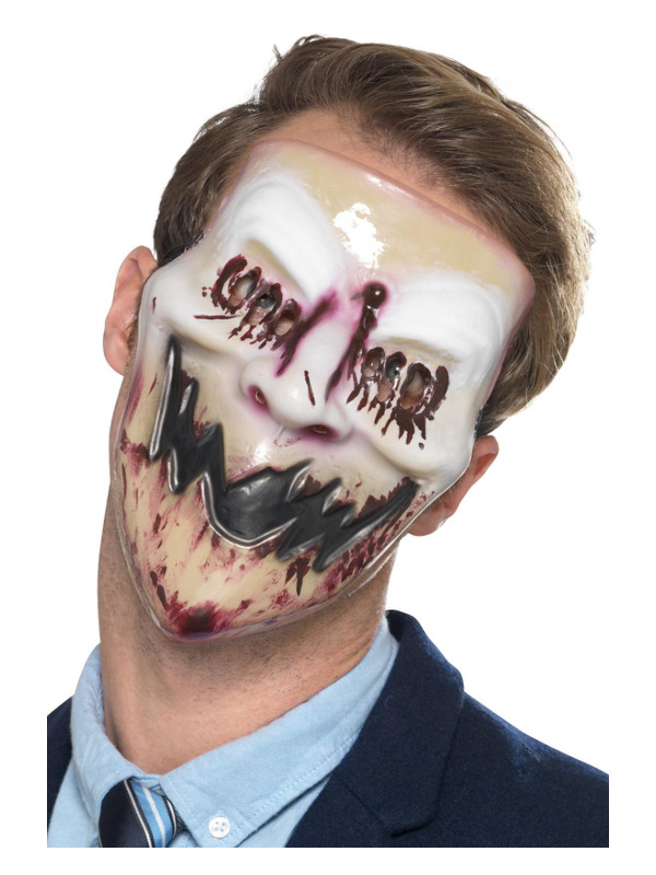 Blood Smile Mask -  White & Red - 49114