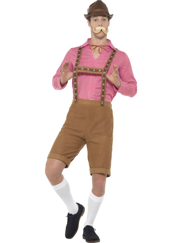 Mr Bavarian Costume -  Red & Brown - 49656L