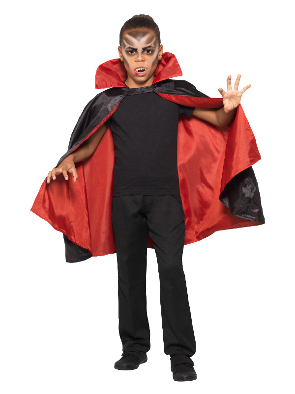 Reversible Vampire Cape -  Black & Red - 49843